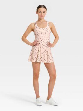 Women's Knit Double Layer Active Dress - JoyLab Cream Floral XXS